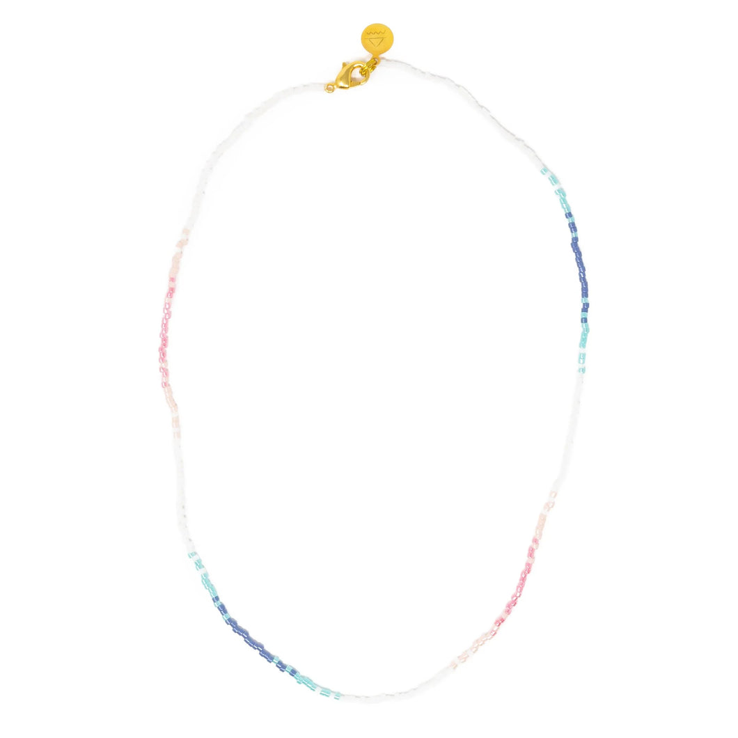 Blue & Pink Luster Color Wunderlust Bead Necklace