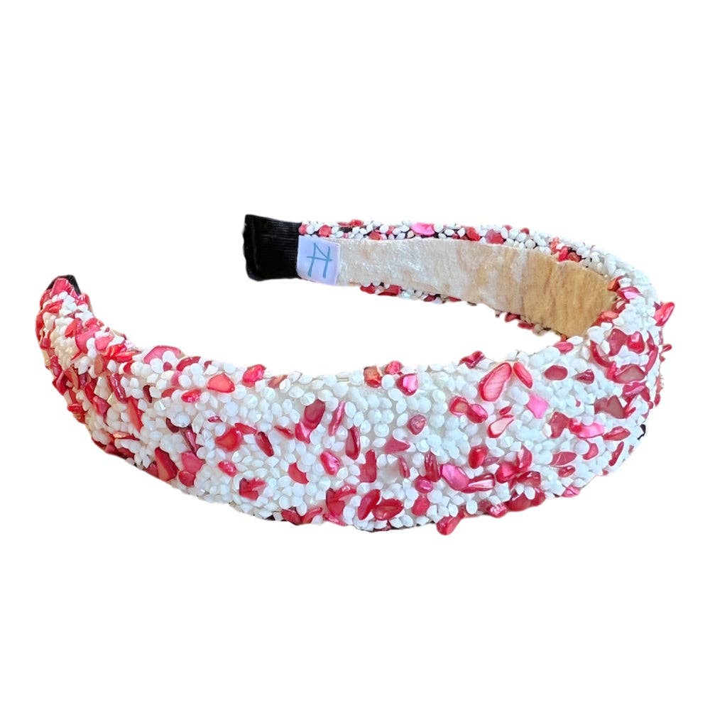 All That Glitters Headband -  Red + White