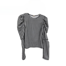 Load image into Gallery viewer, *Houndstooth Puff Sleeve Top
