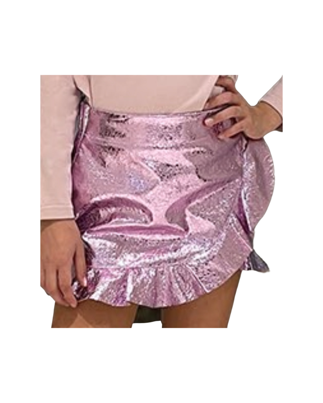 *Little Olin Metallic Skirt - Pink