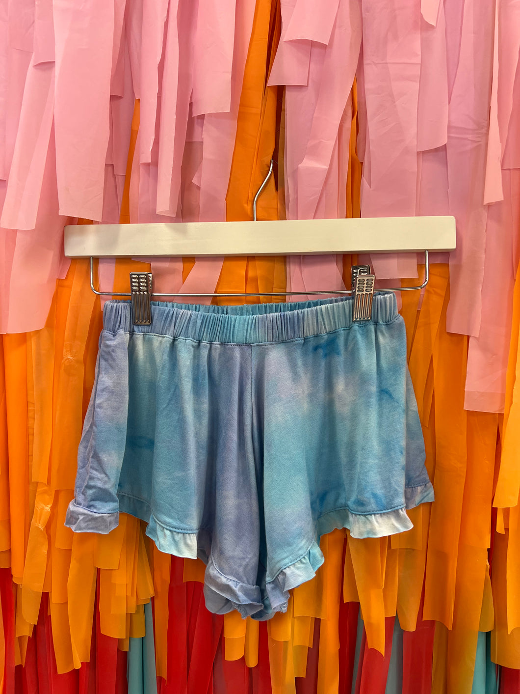Tie Dye Ruffle Short -Blue Peace