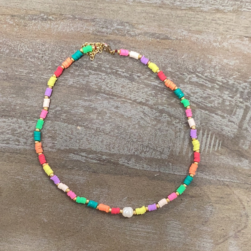 Rainbow Pearl Necklace